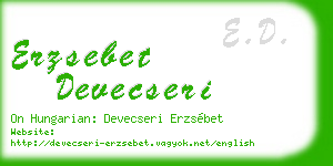 erzsebet devecseri business card